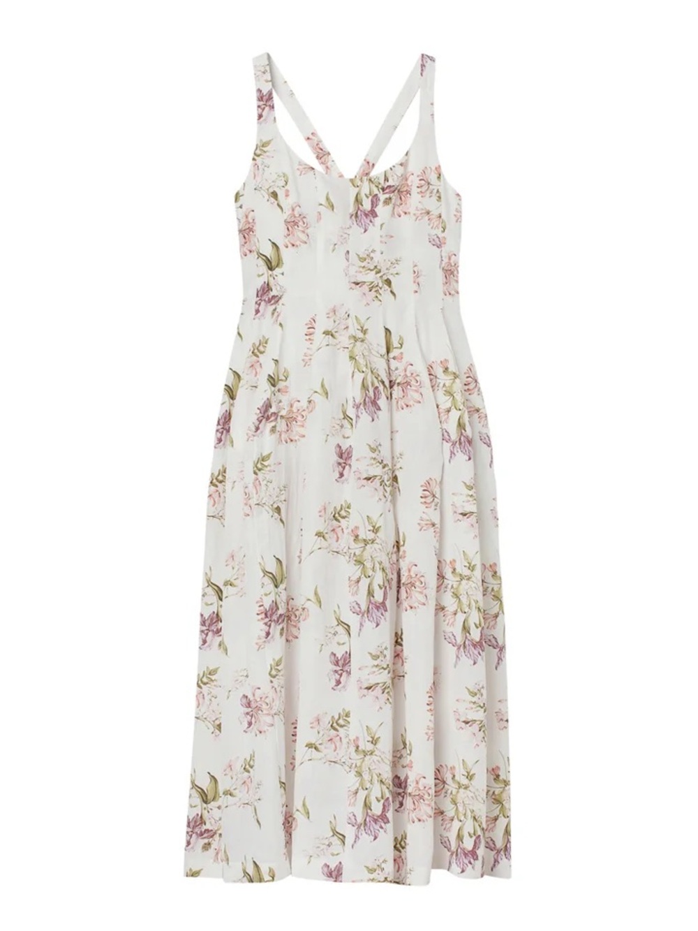 Brock Collection x H&M White Floral Midi-Maxi Dress with Pink Floral Print - Picture 6 of 6